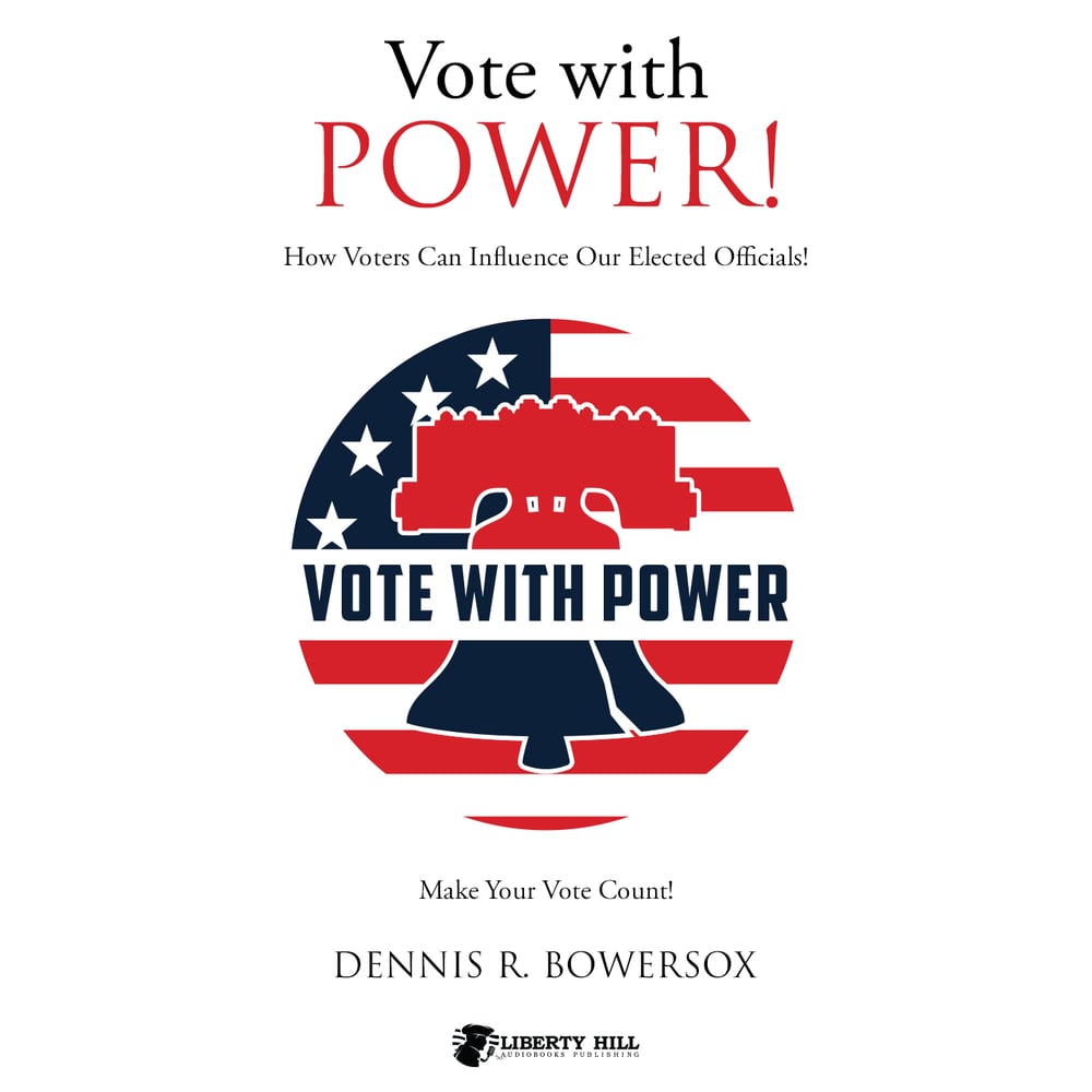 A book cover with the words " vote with power !"